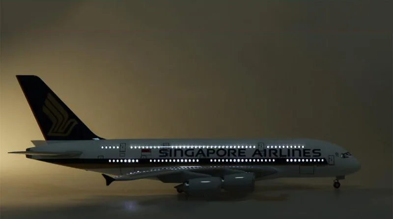 50,5 см самолет 1/160 Airbus A380 сплав самолет Сингапур модель самолета проблесковый маячок и колесо литья под давлением Пластиковые Самолет коллекция