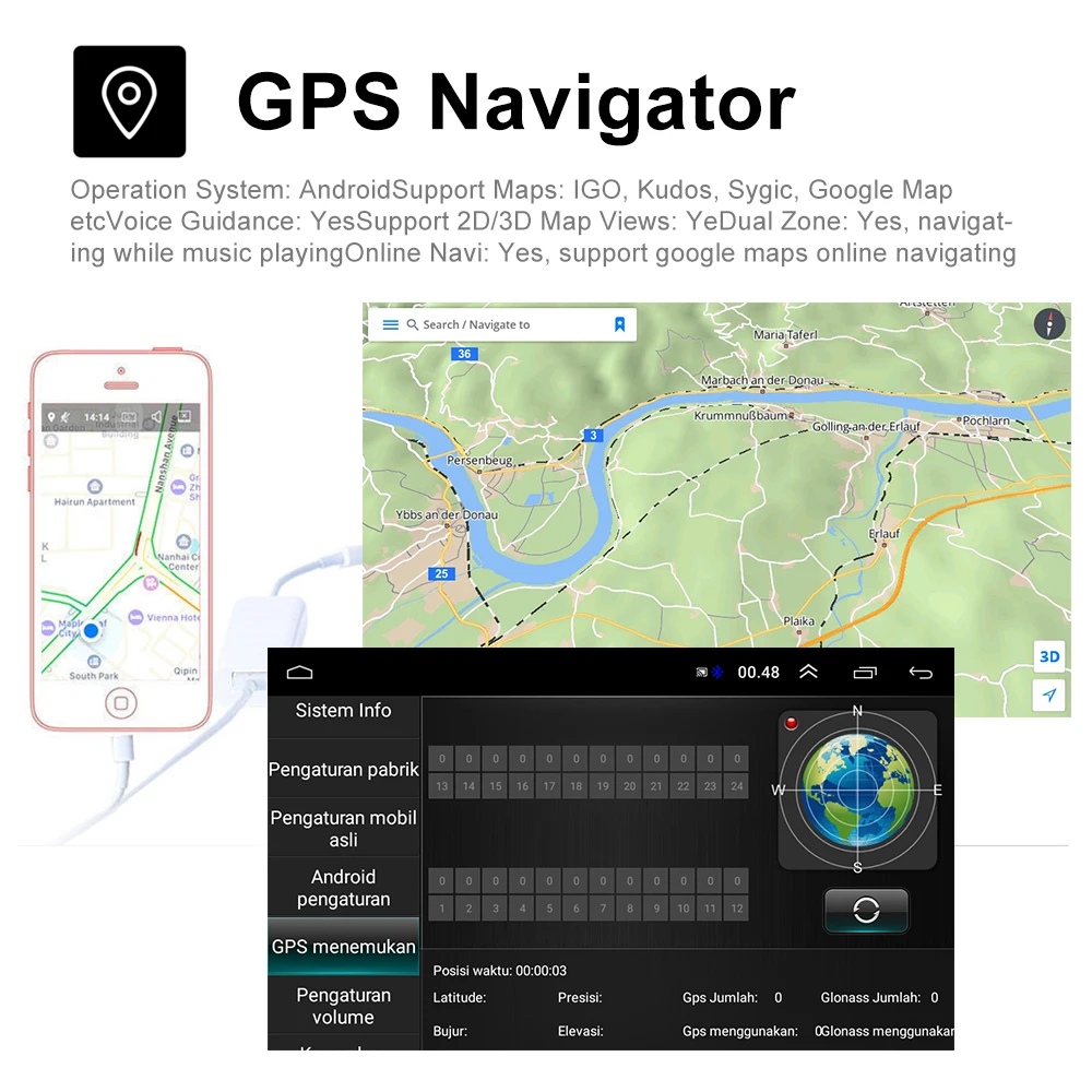 Автомагнитола Podofo 2din 2 + 32 ГБ gps навигация Wi Fi DIN Android автомобильный мультимедийный