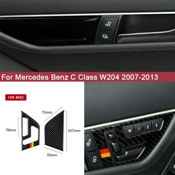 

4Pcs Carbon Fiber Car Inner Door Bowl For Mercedes Benz W204 Car Accessories Old C Class 2007-2013 Auto Car Sticker Decoration