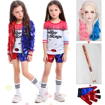

Suicide Squad Harley Quinn Costume Cosplay Kids Girls Women Adult JOKER Suicide Squad Jacket New Year Purim Carnival Costumes