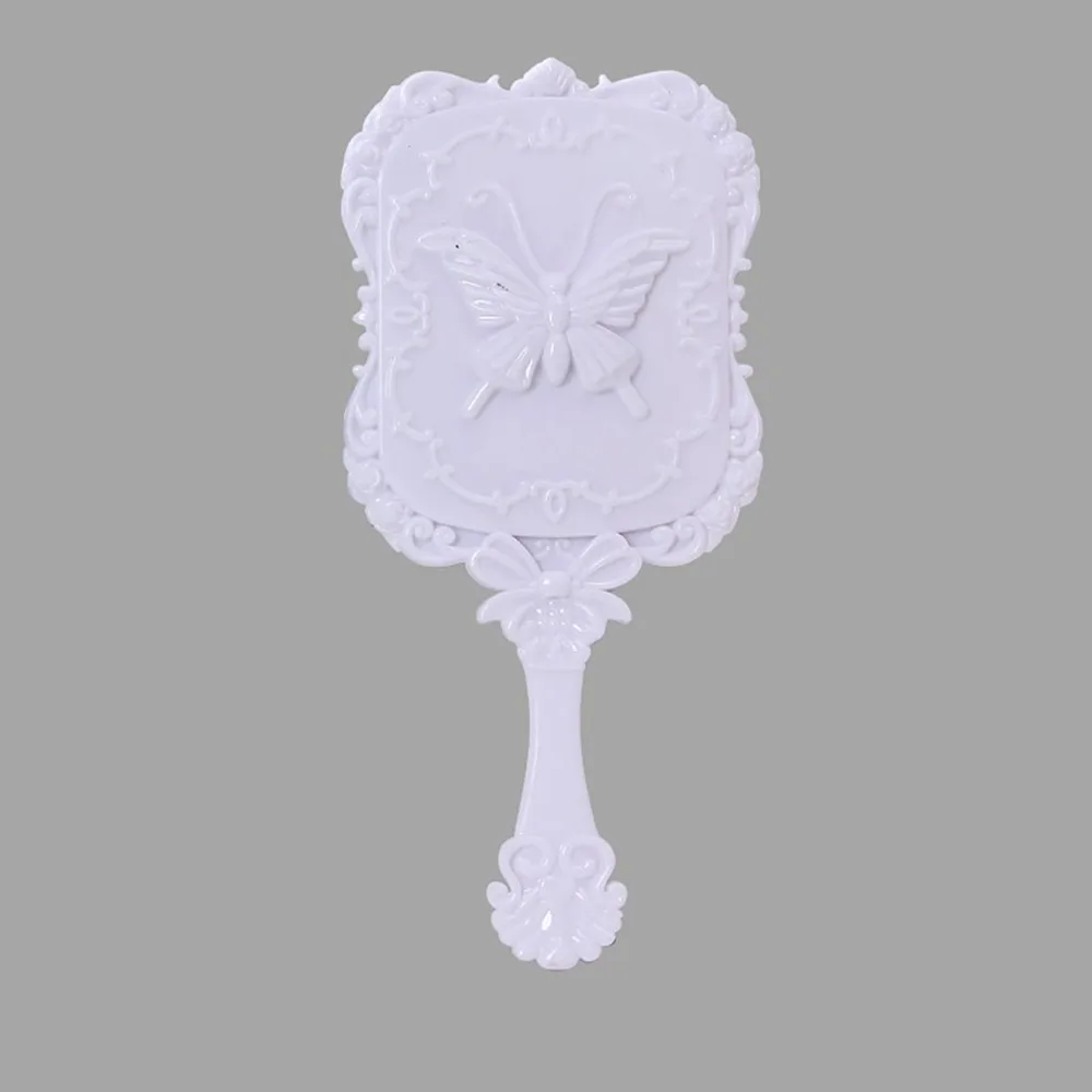 Creative Rose Carving Cosmetic Makeup Mirror Hand Hold Square Vintage Ladies Plastic Beauty Tool | Красота и здоровье