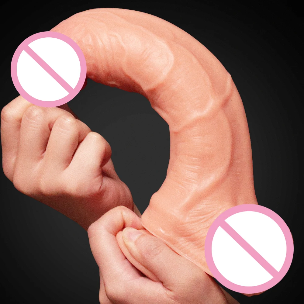 Lovetoy Dual Layer Silicone Dildos 10-12" Hug Realistic Penis Female Masturbation Lifelike Dildo with Suction Cup Sex Plug Toy 5