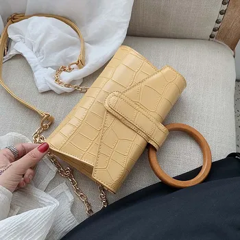 

Stone Pattern Mini PU Leather Crossbody Bags For Women With Round Handle Shoulder Messenger Bag Female Cross Body Bags