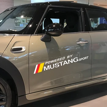 

2PCS Car Reflective Graphical Vinyl Stickers PVC Decals For Ford Mustang Motor Sport Door Side Auto Body Decor Car Accessories