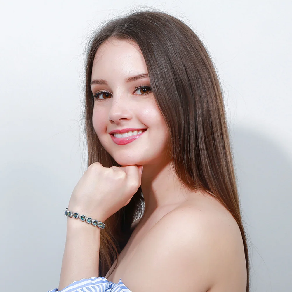 Роскошные кубические циркониевые ювелирные изделия ThreeGraces светло голубой мистик