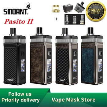 

Original Smoant Pasito II Pod Vape Kit 2500mAh Battery 6ml Pod Cartridge 0.96 inch Screen TC Mod Kit Vs Pasito Kit / Drag X