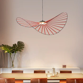 

Nordic Modern Creative pendant lights Cafe Straw Hat Shape LED Lamp Hanging Light luminaire for Dining table living room