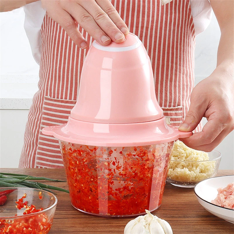

Kitchen Meat Grinder 2L Capacity Automatic Electric Food Processor Chopper Multifunctional Vegetable Cutter Garlic Crusher