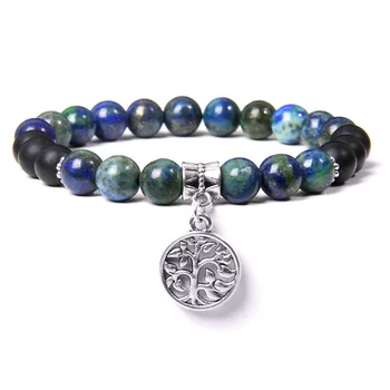 

Men Energtic Natural Phoenix Lapis Lazuli Bracelets Buddhism Life Tree Charm Bracelets For Women Jewelry Friendship Nice Gift