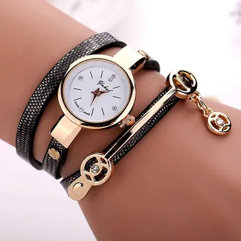 

Fashion Bracelet Quartz Watch Women Multi-layer Casual Leather Strap Watches Luxury Dress Wristwatch Thanksgiving Gift