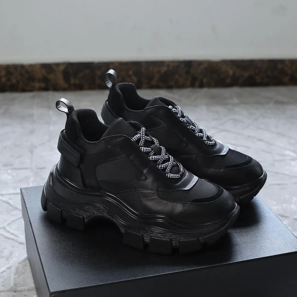 

BELLECOM 2019 Early Autumn New Thick Bottom Increased Leisure Sports Shoes Breathable Comfortable Daddy Shoes