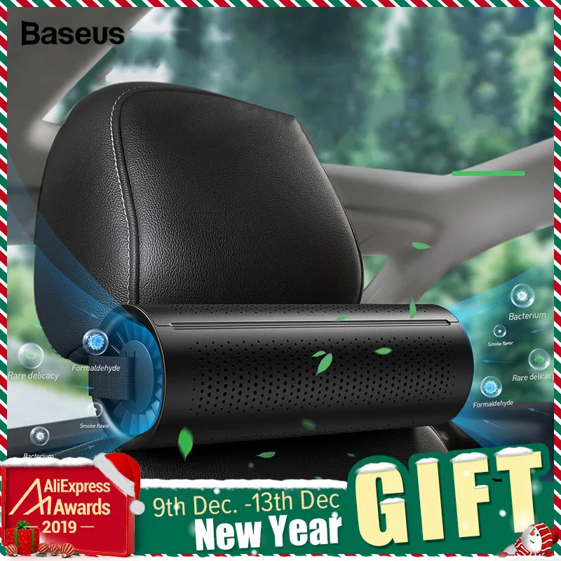 Baseus Car Air Purifier Vehicle Air Cleaner Air Freshener Auto Mist Maker Pm2.5 Eliminator Activated Carbon Crystal Purifying