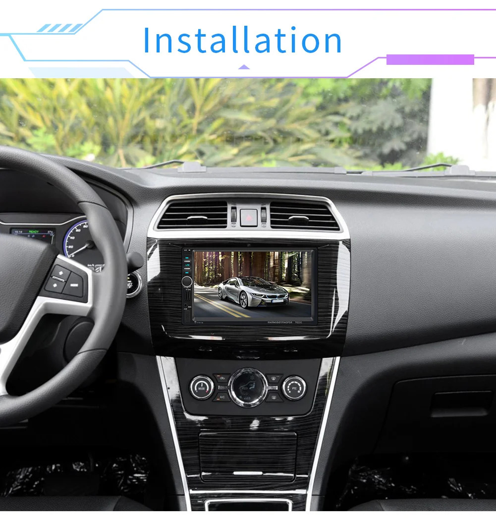 2 Din Автомобильный MP5 плеер 7021G 7 дюймов сенсорный экран 1080P gps навигация Bluetooth FM стерео аудио с камерой заднего вида