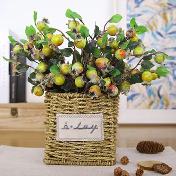 

Artificial Hawthorn Fruit Branch Simulation Flower Red Bunch Pomegranate Fruit Home Wedding Party Decoration