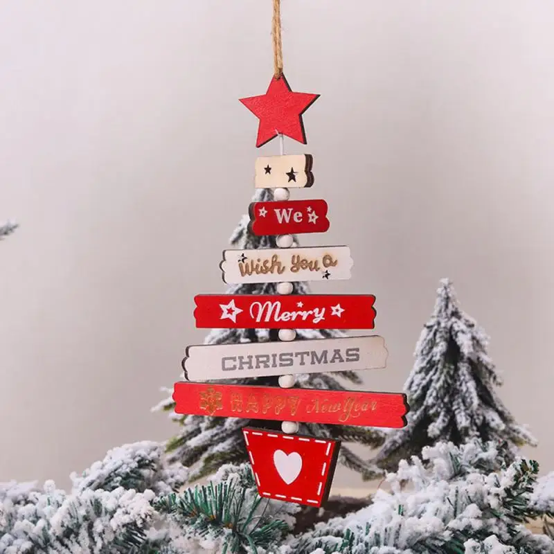 Рождественская деревянная подвеска, Рождественская елка, сделай сам, домашний декор, подвесные украшения, праздничные вечерние украшения, украшение в виде капли,, новогодняя ручная работа