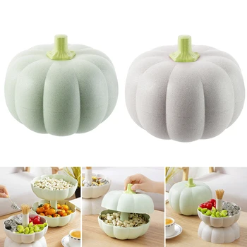 

Home Pumpkin Shape Anti Dust Fruit Gadget Storage Box With Lid Food Storage Candy Box Removable Snack Organizer Serving Tray