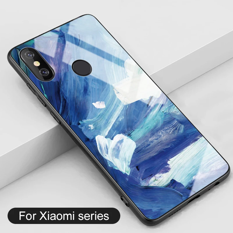 Чехол для телефона с рисунком маслом Xiaomi 6x8 8se 8 Lite 9 9se F1 A2 A3 Мраморное небо