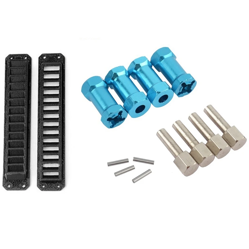 

4Pcs 12mm Hex Wheel Hub Drive Adaptor for 1/10 Axial SCX10 D90 & 1 Pair Cooling Grille Garnish for Traxxas TRX-4 TRX4