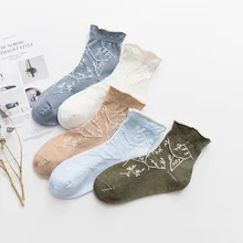Женские носки приятный хлопок, носки японский Харадзюку жаккард переплетения Твердые осенние и зимние двойные вязаные носки