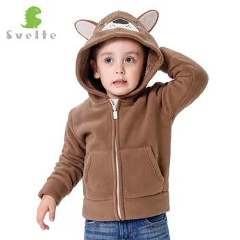 

SVELTE Autumn and Winter kids Fur Coats boys Kids Hooded Bears Coat Fashion Thick Fleece warm Lovely outerwear Enfant
