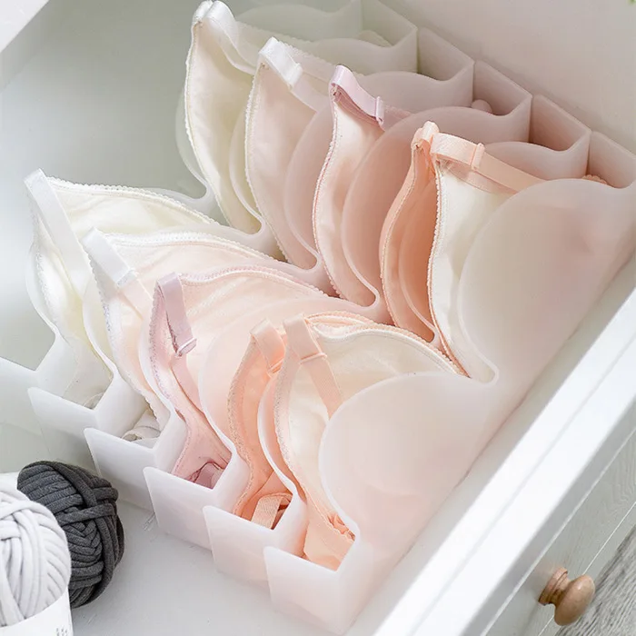 6pcs Bra Storage Box Bra Box Closet Underwear Organizer Drawer Divider Plastic Bras Underwear 66CY