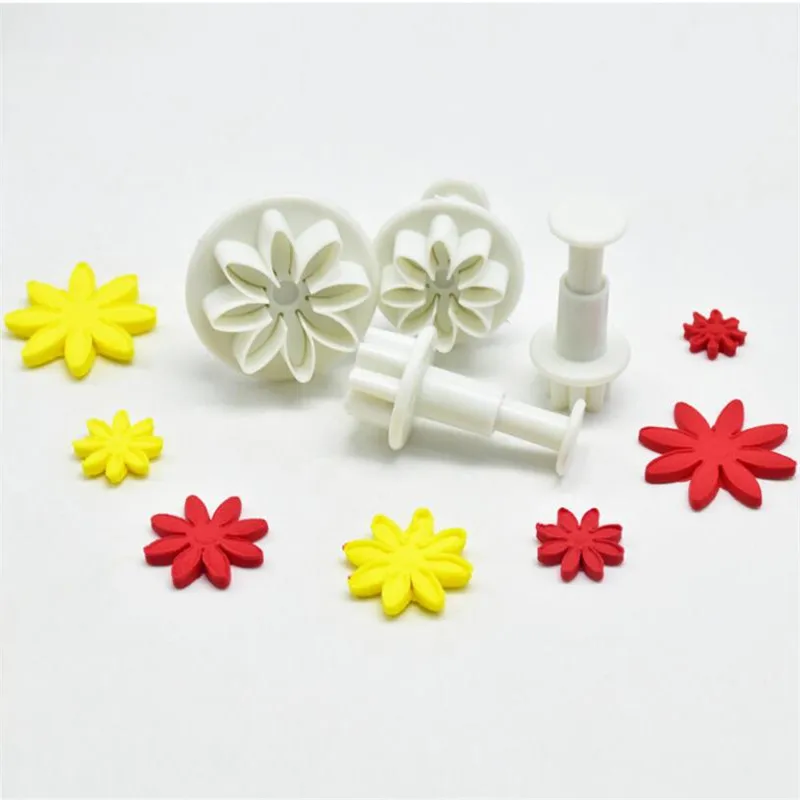 Cookie Cutter Baking Mold Cookie Mould Cookie Printing Mold Fondant Cutter Baking Decorating Tools Cookie Maker Press Kit Pastry Cutter 4Pcs/lot Daisy Flower Cake Plunger Fondant Cookie Cutter Mold Plum Cake Decorating Tools Sugarcraft Biscuit Stamping Mold