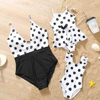 Mommy and Me Cute Dot Swimsuit Bikini for Family Mother Daughter Matching Summer Clothes Outfits 1