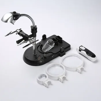 

Desktop Handheld Interchangeable Repairing Help Soldering Lighted Magnifier Newspaper Reading Magnifying Glass with Led Lights