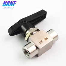 1 шт. 1/" дюймовый одинаковый гнездовой резьбовой шаровой клапан 304 игольчатый клапан из нержавеющей стали пластиковая ручка контроль потока запорный игольчатый клапан