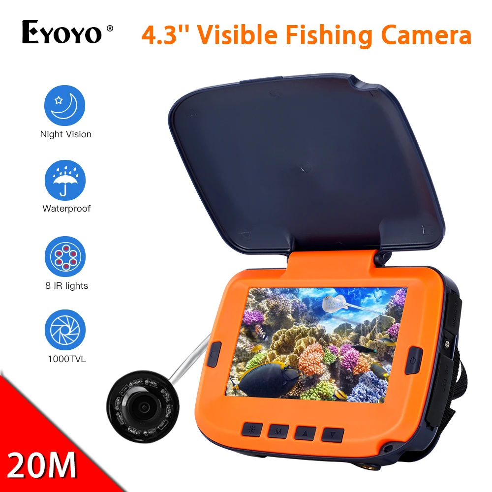 Eyoyo 7HCS 20 м 1000TVL рыболокатор подводная ледовая рыболовная камера 4 3 &quotЖК монитор 8