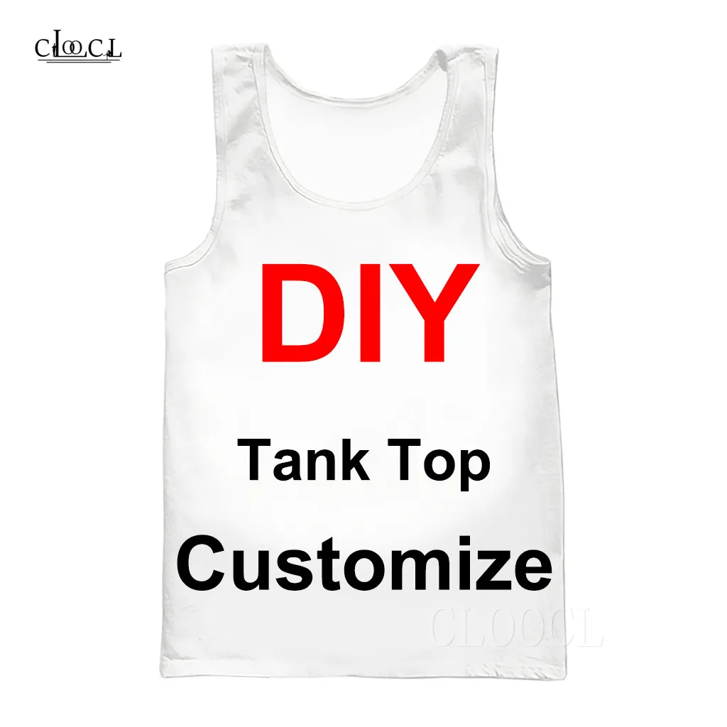 DIY Tank Top DIY дизайн модные безрукавки повседневное полностью изображение на заказ/аниме 3D печать унисекс майка для занятий бодибилдингом DIY Настроить тренажерный зал одежда - Цвет: DIY Tank Top