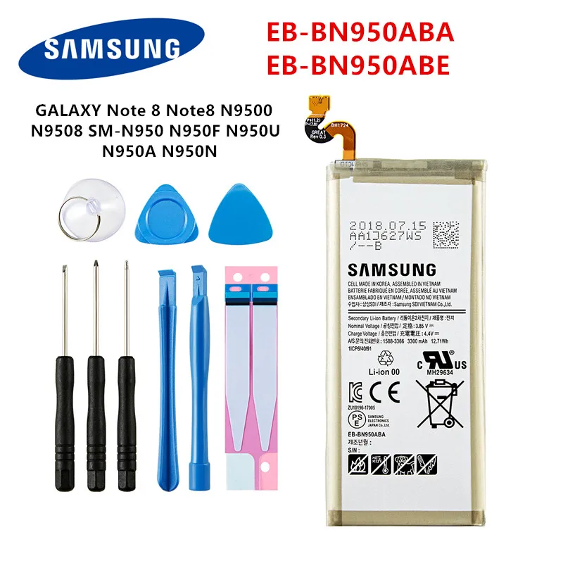 Оригинальный телефон SAMSUNG аккумулятор 3300 мАч для Samsung GALAXY Note 8 N9500 N9508 Φ N950F/U N950A N950N +
