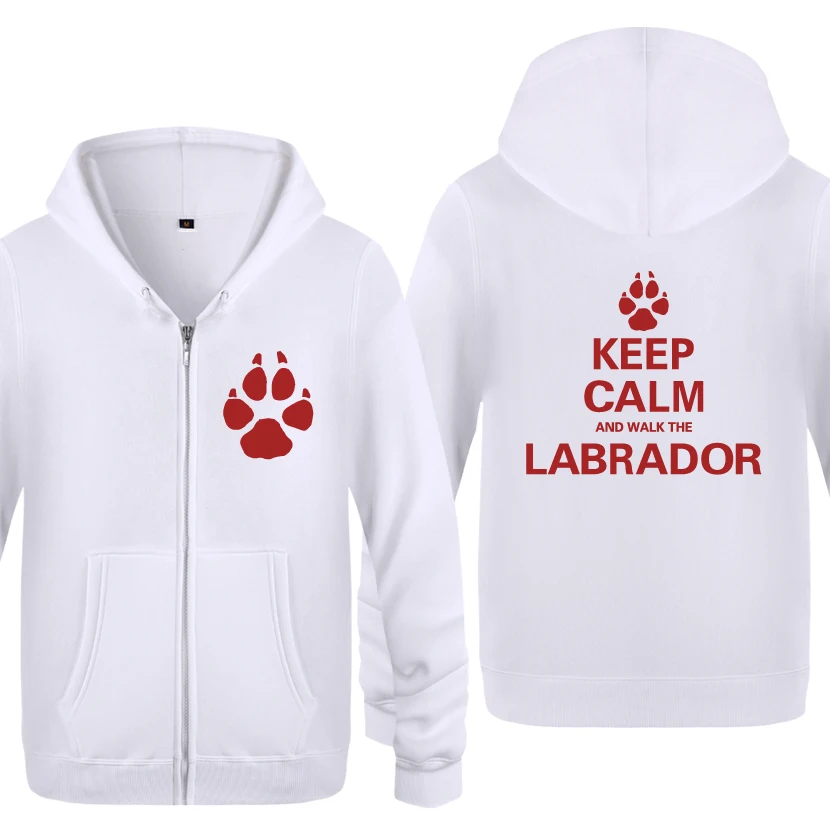 Keep Calm and Walk Лабрадор-подарок для собак, толстовки для мужчин, мужские флисовые толстовки на молнии с капюшоном, кардиганы