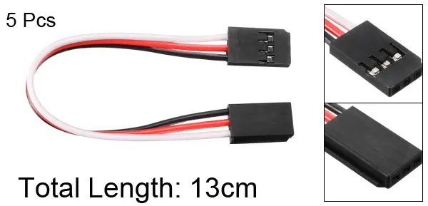 13cm 5PCS Uxcell 1/5/10 шт сервокабель-удлинитель Кабель Провод 12,5-32,5 см M к M/M F RC Futaba JR анти-обратного 30/60 жилы провода - Цвет: 13cm 5PCS