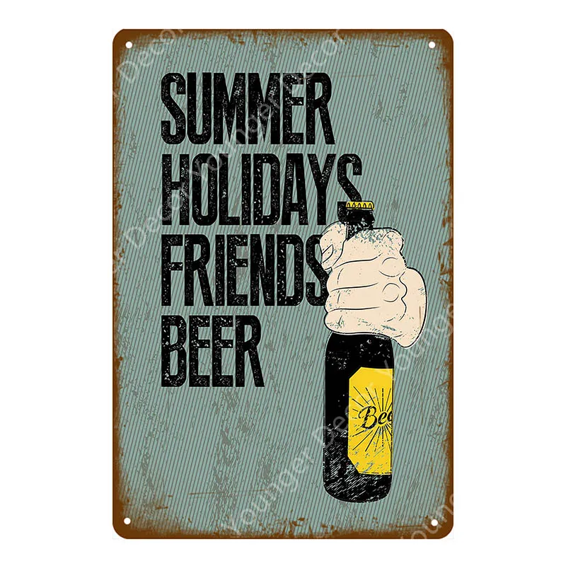 Man Cave Drinks Beers Decoration Vintage Metal Tin Signs Gin Tonic Wine Plaque Shabby Chic Pub Bar Casino Poster Wall Art Decor - Цвет: YD4208F