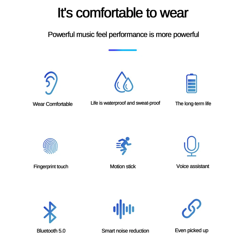Bluetooth 5 0 Earphone 8D Stereo Hi fi Smart Wireless Earphone Touch Control Sport Headset for Xiaomi Huawei Samsung