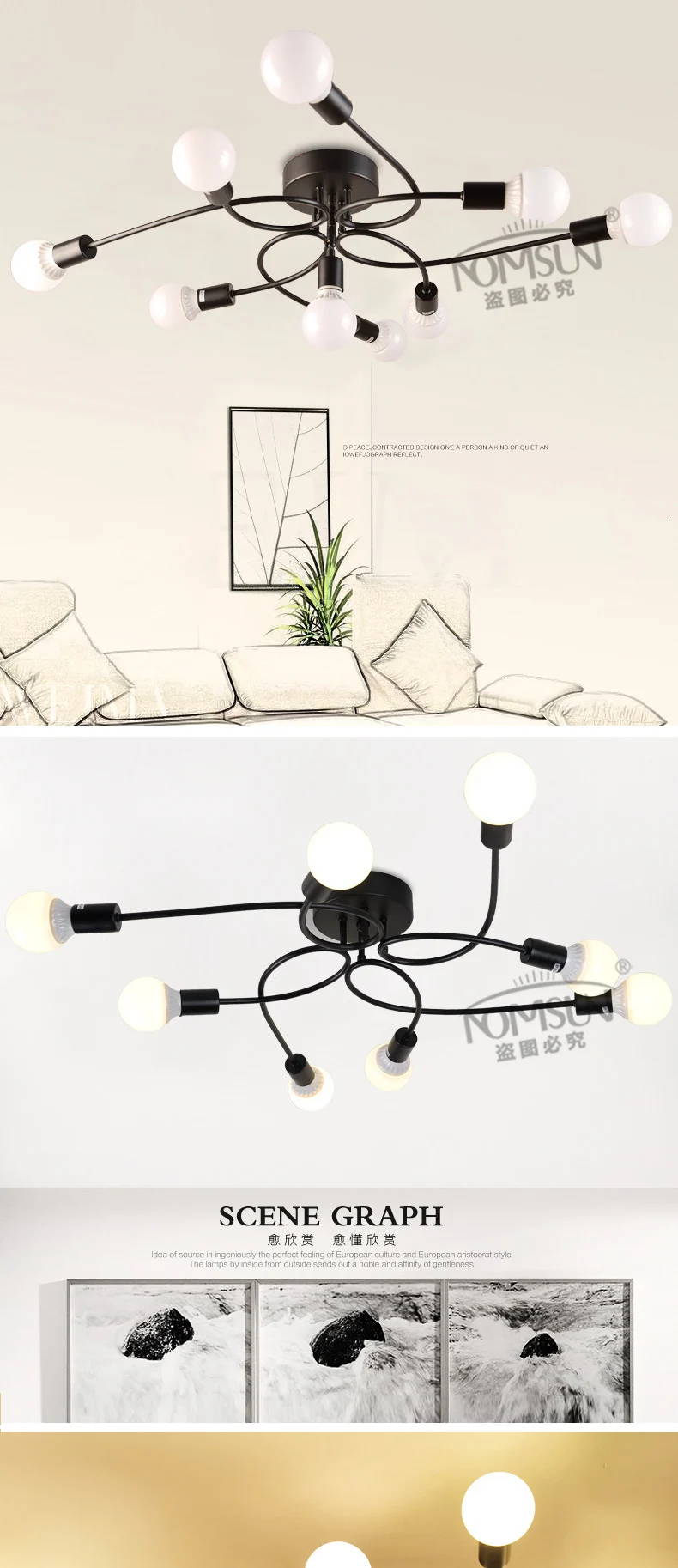 retro Ceiling Lights lamp For Living Room bedroom Ceiling lamps vintage light lampara de techo Wrought Iron Luminaria Lighting