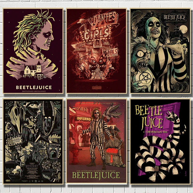 Ужасная пленка от Beetlejuice Постер из крафт бумаги ВИНТАЖНЫЙ ПЛАКАТ настенный Декор