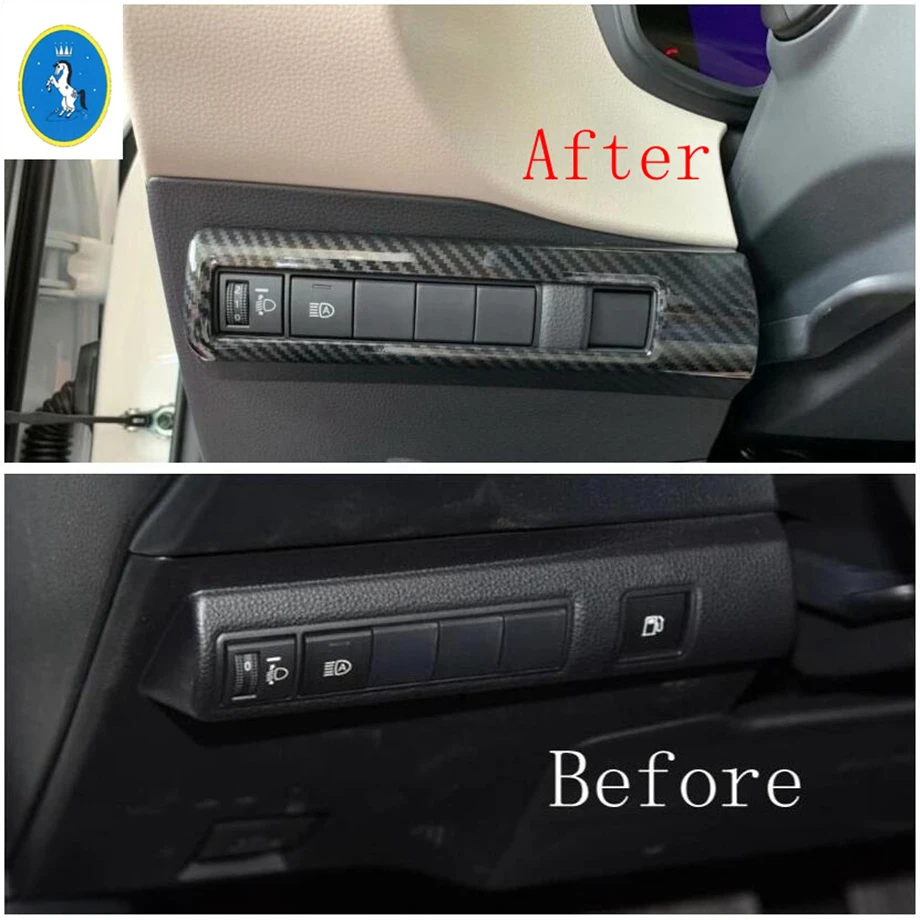 

Yimaautotrims Auto Accessory Head Lights Lamp Switch Button Cover Trim Fit For Toyota Corolla 2019 2020 Matte / Carbon Fiber ABS