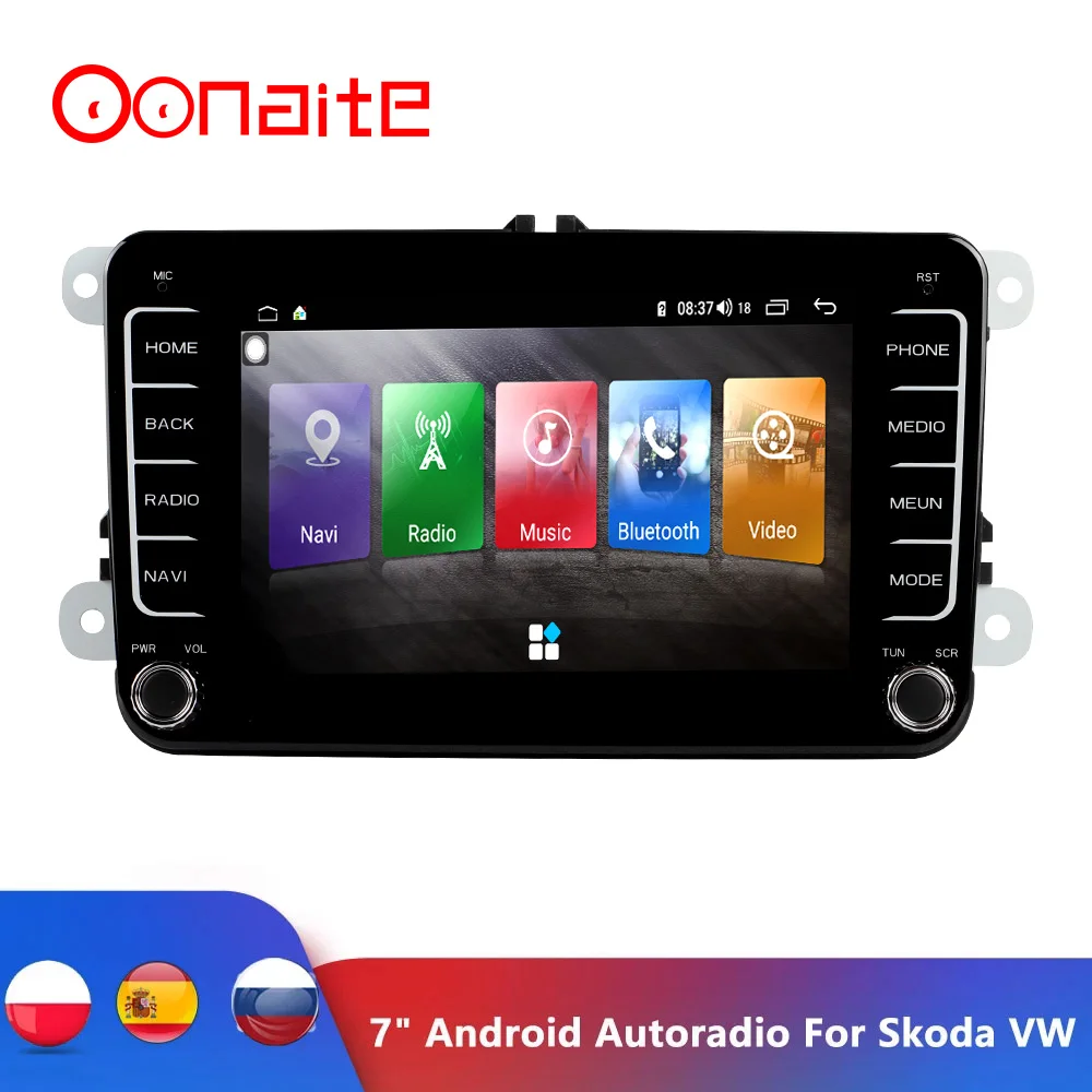 

7" Android Car Multimedia player 2 Din WIFI GPS Navigation Autoradio For Skoda VW Passat B6 Polo Golf 4 5 Touran Seat FM