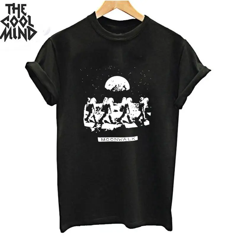 MO0134ZCM-BLK COOLMIND летняя крутая женская футболка с коротким рукавом из хлопка, повседневная женская футболка с круглым вырезом, крутая женская футболка, женские футболки - Цвет: MO0134ZCM-BLK