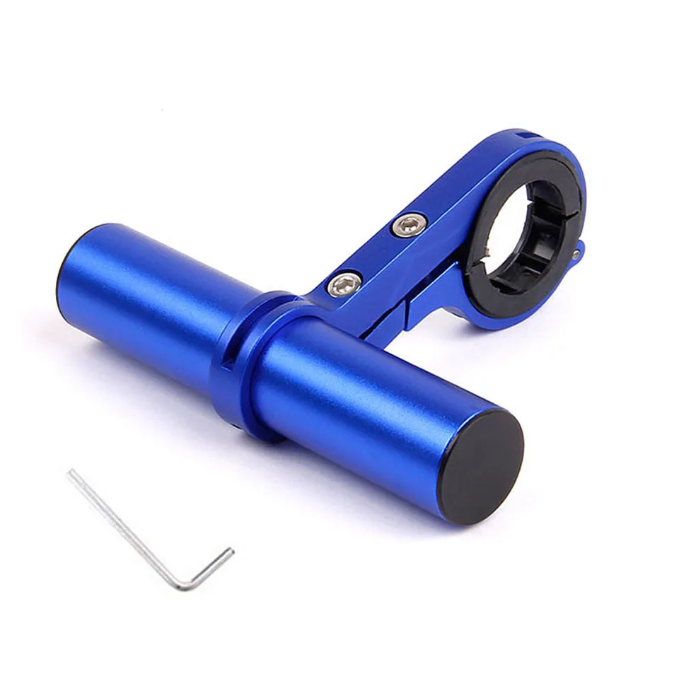 Style 1 Blue Алюминиевый держатель для велосипедного света, держатель для руля, расширенный кронштейн, головное крепление, держатель для лампы - Цвет: Style 1 Blue