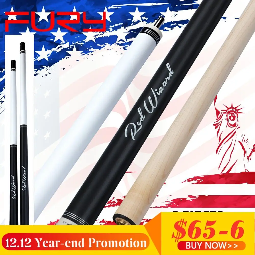 

FURY EA Professional Break Jump Cues 3 Pieces Punch Jump Cue American Quick joint Ash And Maple 2 Options Shaft Black&White