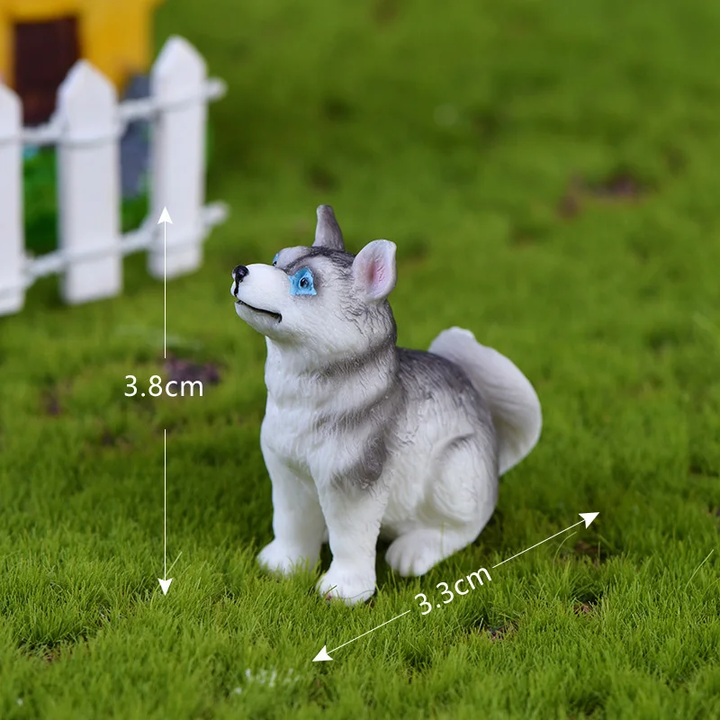 Маленькая фигурка волчьей собаки Husky модель животного аксессуары современная