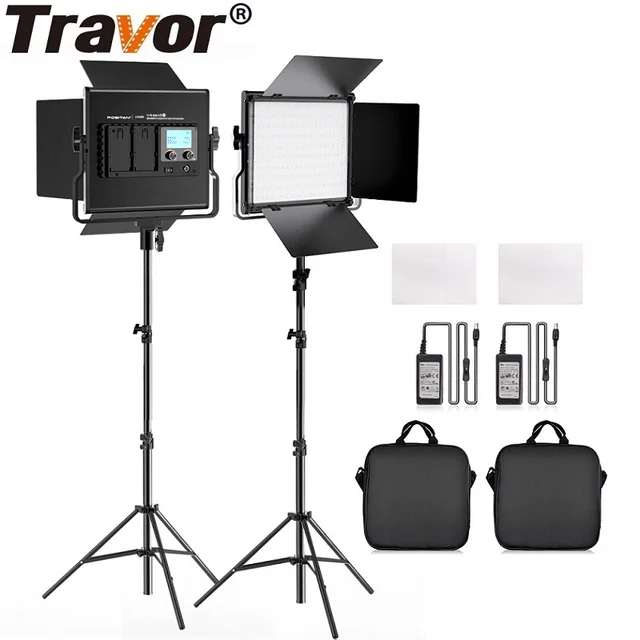 TRAVOR photography light L4500K Video Light 2 Set With Tripod Dimmable Studio panle light for studio photograpy photo LED light