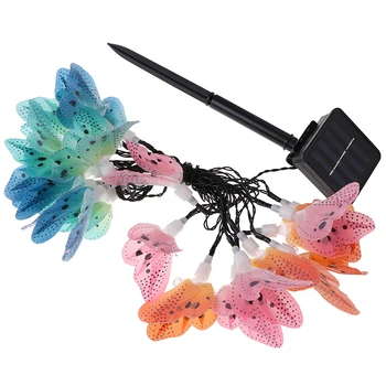 

20 Led Solar Powered Butterfly Fiber Optic Fairy String Lights Waterproof Christmas Outdoor Garden Holiday Decoration Lights