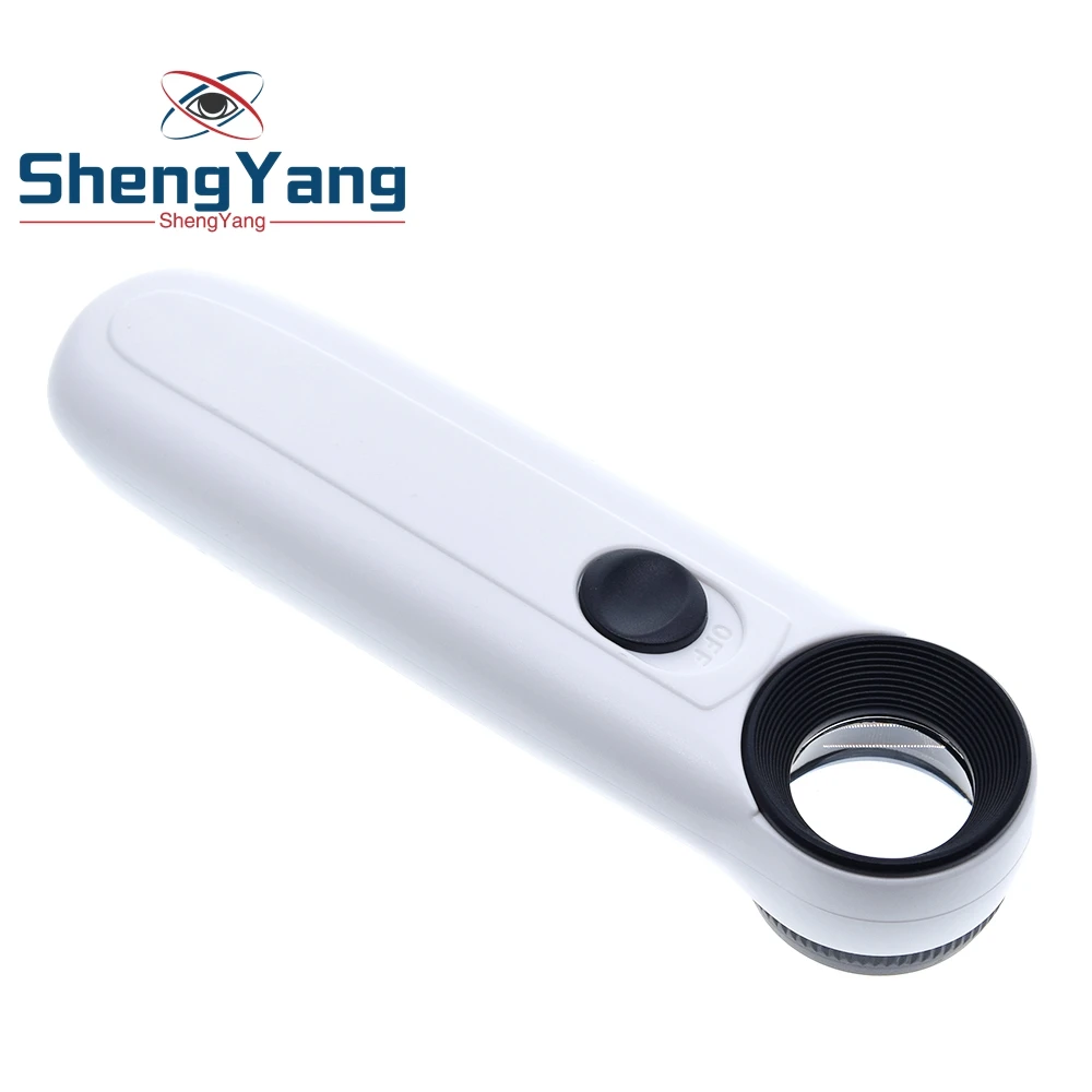 

ShengYang 15X Handheld Glass Loupe Magnifier Magnifying Glass Portable Pocket Tool Professional With 2 LED Light