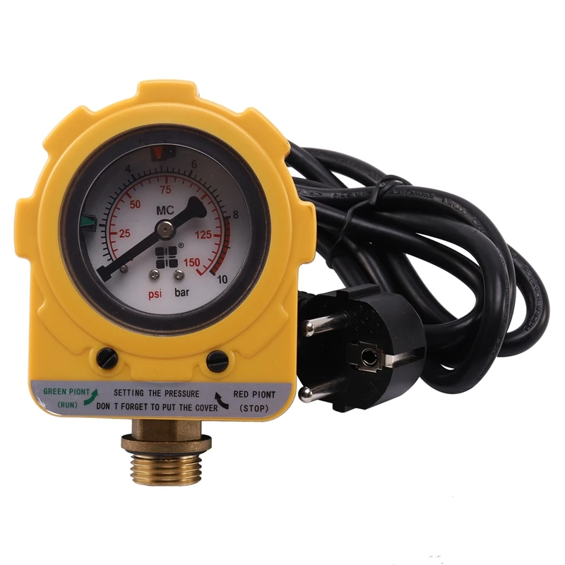 

220V Pressure Control Switch 10 Bar Pressure Controller Unit Electronic Switch for Water Pump EU Plug