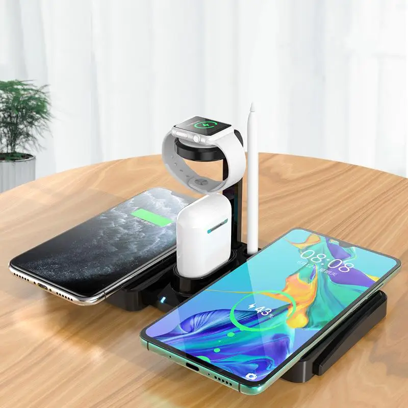 Беспроводное зарядное устройство SZYSGSD 5 в 1 10 Вт для Airpods 2 зарядная станция iPhone 12 11