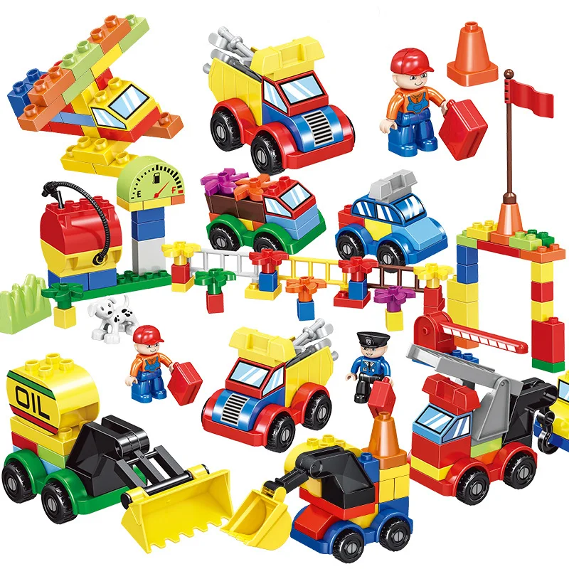 

CHILDREN'S Car Building Blocks Large Particles Assembled Educational Boys GIRL'S Multi-functional Toy City Series